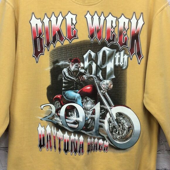 Bike Week 2010 Anvil Sweatshirt Men's M Daytona Beach Bulldog Cigar Motorcycles - Picture 5 of 9